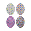 Four patterned oval adhesive patches for Dexcom G6 Sensor, stylish and functional